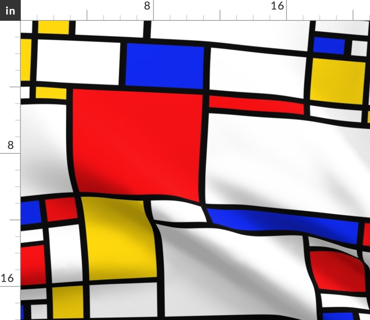 Primary Color Block Retro Geometric Bauhaus Grid Bold Custom Printed Fabric by Spoonflower Various Fabrics by the Yard or Fat Quarter